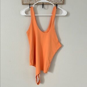 Orange Asymmetrical Bodysuit
